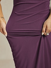 levne Party šaty-Dámské Maxi šaty Plášťové šaty Elegantní Večírek koktejl Pevná barva Bez rukávů Tričkový Lilková Léto