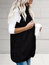 economico Gilet-Per donna Gilet Confortevole Tasca Casual Tinta unica Vacanza Streetwear Casuale Abbigliamento quotidiano Regolare Felpa con Cappuccio Vestibilità regolare Senza Maniche Capispalla Nero Bianco Vino