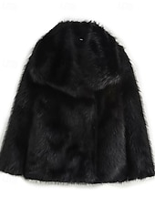 Χαμηλού Κόστους Γούνες &amp; Δέρματα-Γυναικεία Παλτό Faux Fur Διατηρείτε Ζεστό Άνετο Κοντοκομμένο Γούνες &amp; Δέρματα Καθημερινό Σκέτο Δρόμος Αργίες Εξόδου Πάρκο Κανονικό Απορρίπτω Κανονικό Μακρυμάνικο Εξωτερικά ενδύματα Μαύρο