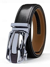 Herrebelte i ekte skinn med bilspenne – luksuriøst automatisk skrallebelte til dress for forretnings-, fritids- og formell bruk billige Belter for menn-Herrebelte i ekte skinn med bilspenne – luksuriøst automatisk skrallebelte til dress for forretnings-, fritids- og formell bruk