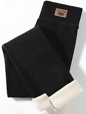 abordables Leggings en polaire-Femmes Pantalon en polaire Leggings Mode Basique Occasionnel Longueur complète Taille haute Uni Avec Poches Ceinture Élastique Confortable Doux Élastique Extérieur Rue Noir Gris foncé Gris Automne