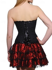 levne Korzety-Dámské Stahovací korzet/stahovací prádlo Stahovací spodní prádlo Sexy korzet Sexy Sladký Čistá barva Krajka Dovolená Párty ulice Bez rukávů Korzet Černá Bílá Rubínově červená Jaro Podzim Na míru