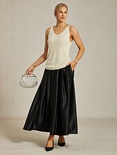 preiswerte Einfacher Tank-Damen Camisole-Tanktop Elegant Party Ärmellos V Ausschnitt Normale Oberteile Hochzeitsgast Party-Abendmode Niete Glitzer Perlenbesetzt Champagner Sommer Frühling Herbst