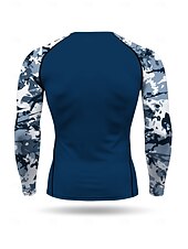 Недорогие Футболки и майки для бега-Муж. Футболка для бега Спортивная рубашка Фитнес-рубашка Рубашка тренировки Беговой верх Длинный рукав Футболка Футболка Камуфляж UPF 50 Устойчивость к УФ Мягкий Впитывает пот и влагу