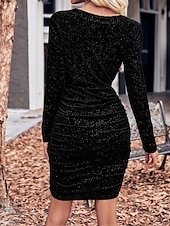 Femmes Mini Robe Robe en Velours Robe de Soirée Robe de Cocktail Élégant Moderne Soirée Date Coupe régulière Uni manche longue Col ras du cou Noir Vin Vert Bleu de minuit Automne Hiver abordables Robe de cocktail-Femmes Mini Robe Robe en Velours Robe de Soirée Robe de Cocktail Élégant Moderne Soirée Date Coupe régulière Uni manche longue Col ras du cou Noir Vin Vert Bleu de minuit Automne Hiver