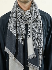 billige Slips og sløyfe for menn-Herreskjerf i bomull med etnisk paisleymønster, mykt og lett sjal, julegave til ham, fritids- og høytidsklær