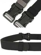abordables Ceintures pour hommes-Ceinture tactique en nylon élastique pour homme avec boucle à dégagement rapide, ceinture en sangle réglable de style militaire pour la randonnée en plein air, le travail et le port quotidien