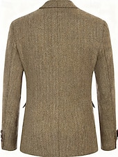 preiswerte Herren Klassische Blazer-Herren Blazer Geschäft Cocktailparty Hochzeitsfeier Mode Lässig Frühling Herbst 85% Baumwolle Einfach Tasche Knöpfe Bequem Einreihig Blazer Kamel