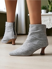 levne Kotníkové boty-Dámské Boty Slouchy boty Práce Denní Kotníkové boty Booties Zip Nízký tenký Palec do špičky Elegantní Módní Umělá kůže Zip Matná černá Zářivě černý Bordó