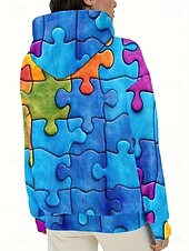 tanie Kwiatowe topy-Womenska 3D Print Vintage Boho Hoodie Patchwork Hoodie Bluza Kwiatowa Pulower Bluza Elegancka Ciepła Aktywna Długi Rękaw Kaptur Ulica Codzienny Wyjazd Casual Sznurowany Wydruk Niebieski Wiosna Jesień