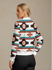 billiga Sweatshirt &amp;amp; Ytterkläder-Dam Pullover-tröja Vit Långärmad Överdelar Golfkläder för damer Kläder Outfits Bär kläder