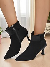 abordables Bottines-Bottines à talons aiguilles et bout pointu en similicuir suédé pour femme - bottines de style chic pour le bureau, les dîners &amp;mode d&#039;automne