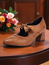 Χαμηλού Κόστους Ρετρό στυλ της δεκαετίας του 1950-Γυναικεία μαύρα τακούνια Mary Jane σε στιλ δεκαετίας του 1950 με φιόγκο – ρετρό γόβες με χοντρό τακούνι για καθημερινή vintage εμφάνιση και swing χορό