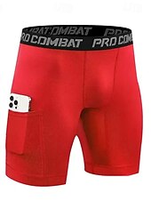cheap Men's Shorts, Tights &amp; Pants-Men's Running Tight Shorts Compression Shorts Yoga Shorts Spandex Shorts with Phone Pocket High Waist Base Layer Athletic Summer Spring Spandex 4 Way Stretch Quick Dry Power Flex Breathable Gym
