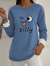 abordables Sweatshirts en polaire-Pull-over pour femme, sweat-shirt graphique, chaud, décontracté, duveteux, manches longues, col rond, régulier, streetwear, décontracté, jaune, rose, rose foncé, bleu, gris, printemps, automne, hiver