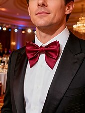 billiga Jultillbehör-Herrfluga i satin i flera färger, justerbar formell halsduk, julfest- och bröllopsaccessoar som present till honom