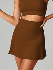 Dame الالتفاف A-linje Mote Fritid Mini Høy Midje Skjørt عادي 2 i 1 Elastisk Sport & Utendørs Daglig Svart Hvit Rosa Blå Sommer Polyester billige Aktive skjørt-Dame الالتفاف A-linje Mote Fritid Mini Høy Midje Skjørt عادي 2 i 1 Elastisk Sport & Utendørs Daglig Svart Hvit Rosa Blå Sommer Polyester