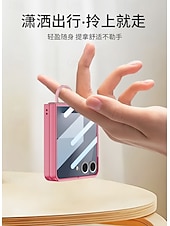 cheap Samsung Cases-Phone Case For Samsung Galaxy Z Flip 7 Back Cover Full Body Protective Ring Buckle Shockproof Retro PC