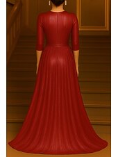 preiswerte A-Linie Abendkleider-Goldschwarzes A-Linien-Abendkleid, elegantes Abendkleid, formelle Hochzeit, bodenlang, 3/4-Ärmel, Rundhalsausschnitt, Lurex-Stoff mit Glitzerfalten, 2025