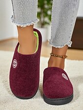 ieftine Flip-Flops de Damă-Papuci de casă casual din pluș pentru femei – pantofi de casă călduroși cu căptușeală din fleece pentru confortul casei pe timp de iarnă