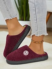 ieftine Flip-Flops de Damă-Papuci de casă casual din pluș pentru femei – pantofi de casă călduroși cu căptușeală din fleece pentru confortul casei pe timp de iarnă