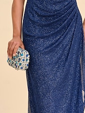 ieftine Rochie simplă-Pentru femei Rochie Maxi Rochie teacă Elegant Petrecere Gril pe Kamado Culoare solidă Fără manșon Pătrat Albastru regal