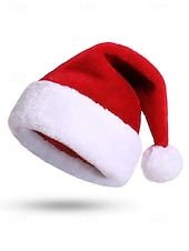 abordables Accessoires de Noël-Bonnet de Noël pour femme et enfant - en velours doux avec bordure en peluche, idéal pour les fêtes de fin d&#039;année et les festivités familiales