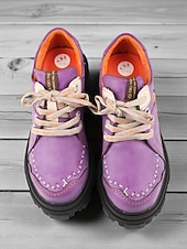 tanie Buty do kostki-Damskie, zielone, skórzane, sznurowane, grube, codzienne buty z prawdziwej skóry – skórzane buty w stylu retro typu oxford, idealne na jesienną modę i spacery na świeżym powietrzu