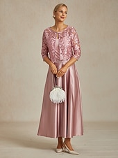 abordables Jupes Formelles-Femmes Jupe Élégant ancien Mode Maxi Taille Moyenne Jupes Froncé Plissé Avec Poches Micro-Élastique Nouvel An Tenue de soirée Rose Printemps Soie comme le satin