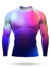 voordelige Hardloop T-shirts en Tanktops-Voor heren Uniseks Hardloopshirt Atletisch shirt Gymshirt Fitnessshirt Trainingsshirt Lange mouw T-shirt Geometrisch UPF 50 UV-bestendig Zacht Zweetafvoerend Mountainbike Sportschooltraining Wandelen