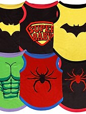 preiswerte Hundebekleidung &amp; Zubehör-1 Stück Halloween-Spinnen-Haustierwesten | Polyester | atmungsaktiv, flohsicher | Hunde- und Katzenhemden | drinnen/draußen | Hoodie-Stil