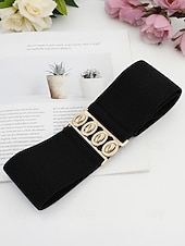 baratos Dia dos Namorados-cinto elástico feminino com fivela de metal vintage, cinto largo e elástico em várias cores, acessório para vestido de festa de Natal e presente