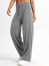 Жен. Штаны Широкие Чино Мода Классический На каждый день Полная длина Завышенная Полотняное плетение Карман Эластичный пояс удобный Мягкий Удобный Эластичная на открытом воздухе Йога Для улицы Недорогие широкие ноги и высокая талия-Жен. Штаны Широкие Чино Мода Классический На каждый день Полная длина Завышенная Полотняное плетение Карман Эластичный пояс удобный Мягкий Удобный Эластичная на открытом воздухе Йога Для улицы