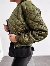 economico Puffers &amp; Parka-Per donna Giacca imbottita Giacca Casual Caldo Confortevole Cerniera Tasca Moda All&#039;aperto Semplice Uscire Weekend Cerniera Regolare Collo alla coreana Vestibilità regolare Manica Lunga Capispalla