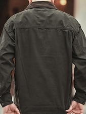 abordables Chaquetas Cargo-Hombre Chaqueta ligera Chaqueta tipo cargo Chaqueta casual Vacaciones Diario Resistencia al desgaste Bolsillo Otoño Invierno Plano Moda Clásico Diseño Regular Negro Marrón Verde Ejército Gris Oscuro