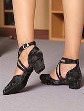 voordelige Latin dansschoenen-Roze dansschoenen met kruisbandjes voor dames - professionele ballroom latin hakken voor optredens en feestjes
