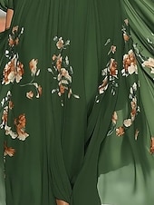 Femmes Robe Longue Maxi Robe Robe de Soirée Robe de Cocktail Robe Imprimée Élégant Moderne Extérieur Soirée Coupe régulière Fleuri manche longue Épaules Dénudées Vert Automne Hiver abordables Robes en chiffon-Femmes Robe Longue Maxi Robe Robe de Soirée Robe de Cocktail Robe Imprimée Élégant Moderne Extérieur Soirée Coupe régulière Fleuri manche longue Épaules Dénudées Vert Automne Hiver