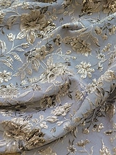  A-linje Gulvlengde Gjestekjole til bryllup Formell kjole Aftenkjole Kjole til brudens mor Kortermet V-hals Knaphul Elegant Årgang Formell Bryllupsgjest Jacquard med Sløyfe(r)