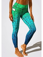 economico Leggings e collant da yoga-Per donna leggings da pilates Pantaloni fitness Leggings da palestra Tasche Bollo Tasche Laterali Pilates Palestra Allenamento in Palestra Pantaloni Collant Leggings Gradiente di Colore Leopardato