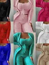 cheap Sleepwear-Women's Loungewear Pajama Set Flannel Fashion Casual Pure Color Elastic Waist Pullover Pant Vacation Home Daily Long Sleeve Crew Neck Light Pink Black White Pink Royal Blue Summer Spring Winter Slim