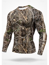 Недорогие Футболки и майки для бега-Муж. Футболка для бега Спортивная рубашка Фитнес-рубашка Рубашка тренировки Беговой верх Длинный рукав Футболка Футболка Лето Весна Осень Зима Растения UPF 50 Устойчивость к УФ УПФ 50+ Мягкий