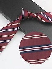 abordables Cravates et nœuds papillon pour hommes-Cravate en soie pour homme, classique, rayée et cachemire, accessoire de fête de mariage d'affaires formel, cadeau de Noël élégant pour lui