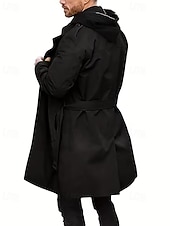 preiswerte Herren-Blazer &amp; -Anzüge-Herren Mantel Trenchcoat Langer Trenchcoat Urlaub Täglich Frühling Herbst Polyester Winddicht Oberbekleidung Bekleidung Mode Klassisch Einfach Tasche Revers Doppelreihig