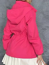 baratos Parka Casual-Mulheres Casaco de inverno Casaco com capuz Manter Quente Confortável Zíper Bolsos Casual Tecido Férias Roupa Diária Para Noite Final de semana Padrão Com Capuz Normal Manga Longa agasalhos Azul