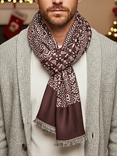 billige Slips og sløyfe for menn-Herreskjerf i bomull med etnisk paisleymønster, mykt og lett sjal, julegave til ham, fritids- og høytidsklær