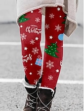 Жен. Леггинсы Мода Классический На каждый день Полная длина ЗавышеннаяPantsНовогодняя тематика Графика Снеговик В снежинку Рисунок Сохраняет тепло Мягкий Дышащий Эластичная Недорогие Рождественские штаны-Жен. Леггинсы Мода Классический На каждый день Полная длина ЗавышеннаяPantsНовогодняя тематика Графика Снеговик В снежинку Рисунок Сохраняет тепло Мягкий Дышащий Эластичная