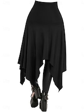 economico Gonne casual-Per donna Vintage Principessa Casual Maxi Vita Alta Gonne Semplice Tasca Orlo asimmetrico Inelastico Quotidiano Feste Blu Vinaccia Nero Verde Primavera