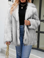 tanie Futra i skórzane-Damskie Płaszcz Płaszcz ze sztucznego futra Zatrzymujący ciepło Wygodny Futra i skóry Moda Wzór tie-dye Urlop Ulica Wyjściowe Weekend Długie Wieczorne Regularny Długi rękaw Odzież wierzchnia