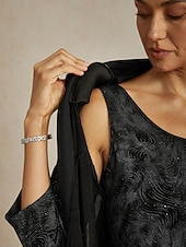 billige Jakker-Dame Bluse Dressy topper Elegant Stilfull 3/4 ermer Kinesisk Krave Vanlige topper Bryllupsgjest Arbeid Formell klær Svart Høst Vinter