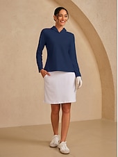 ieftine Colecția de designer-Pentru femei Tricou POLO Bleumarin Manșon Lung Topuri Vestimenta Golf Doamnelor Haine Ținute Poartă Îmbrăcăminte